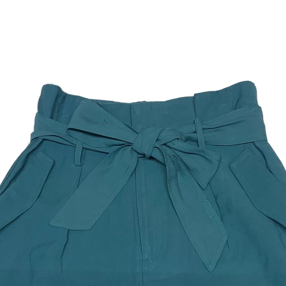 A New Day Teal Paperbag Waist Belted Shorts | High Rise Size 4 - Picture 4 of 15